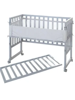 Stuben- & Beistellbett 3in1 grau roba Style inkl. Matratze, Nestchen & Barriere