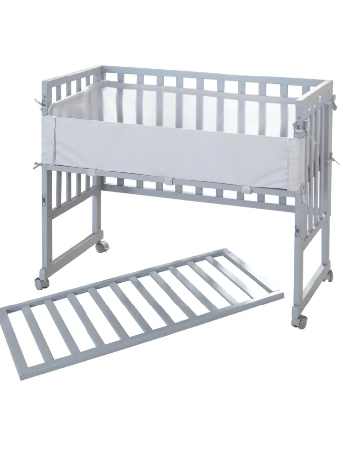 Stuben- & Beistellbett 3in1 grau roba Style inkl. Matratze, Nestchen & Barriere