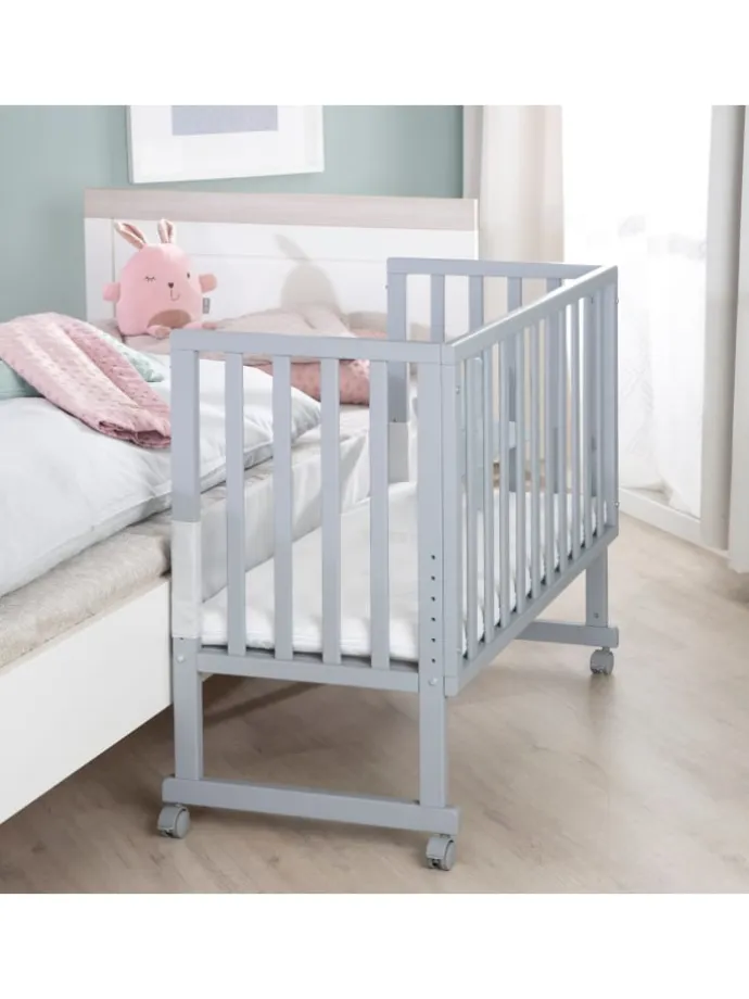 Stuben- & Beistellbett safe asleep® 3in1 taupe/grau höhenverstellbar