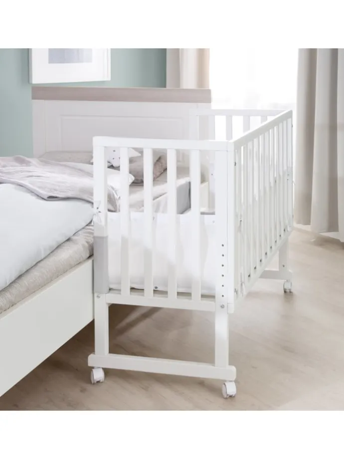 Stuben- & Beistellbett safe asleep® 3in1 weiß höhenverstellbar mit Mesh
