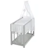 Stubenbett 3 in 1, Beistellbett ‚Sternenzauber grau, Babybett, Kinderbank, taupe