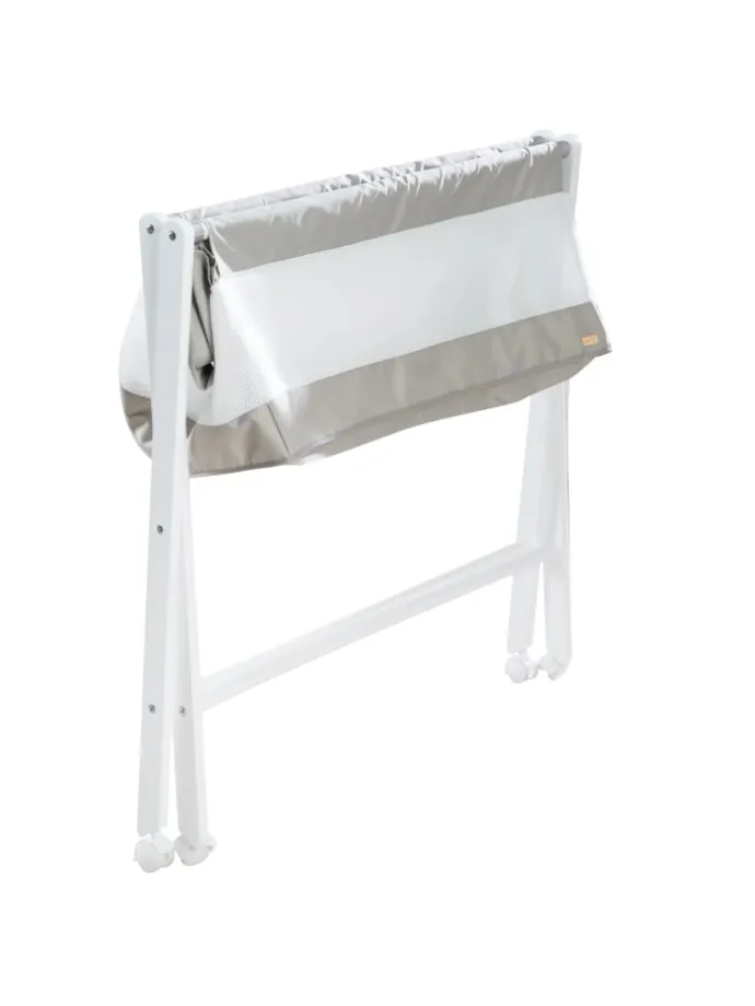 Stubenbett klappbar mit Rollen & Matratze, Canvas, 90 x 40 cm - Weiß-Grau