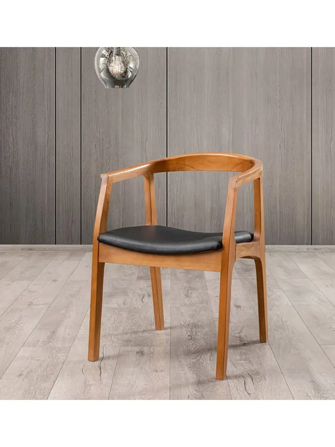 Stuhl "Albero" in Hellbraun/ Schwarz - (B)50 x (H)70 x (T)53 cm