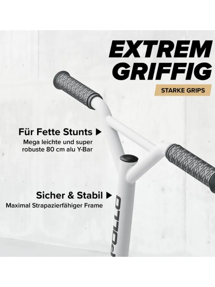 Stunt Scooter Freestyle " Genius Pro 4.0 " in weiß/gold