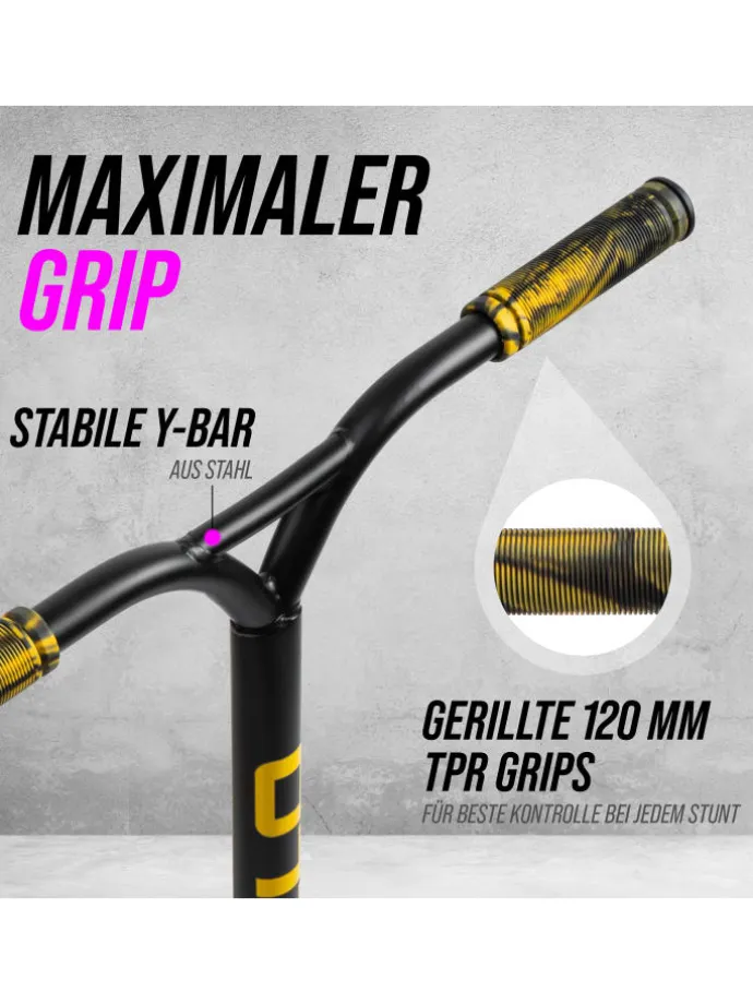 Stunt Scooter Kinder " Hawk " in Black/Gold