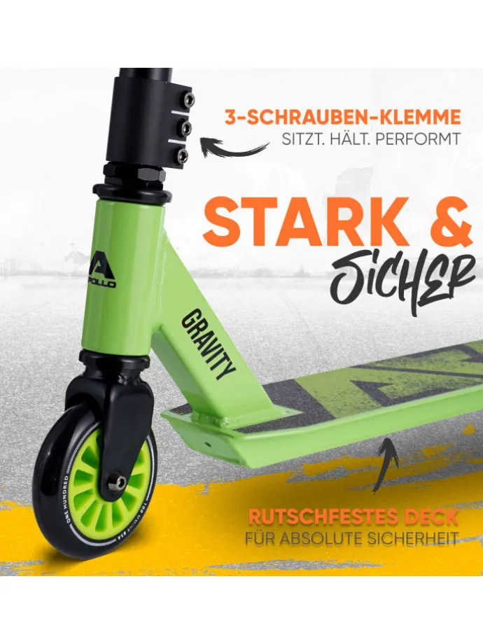 Stuntscooter Kinder " Gravity " in Green
