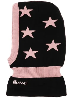 Sturmhaube "Stars" in Schwarz/Rosa