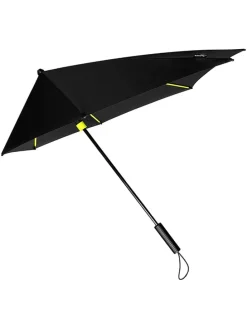 Sturm-Taschenschirm in Schwarz/ Gelb - (L)95 x (B)90 cm