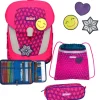 Sunny II Neon Safety Schulranzen-Set 4-teilig in pink glow