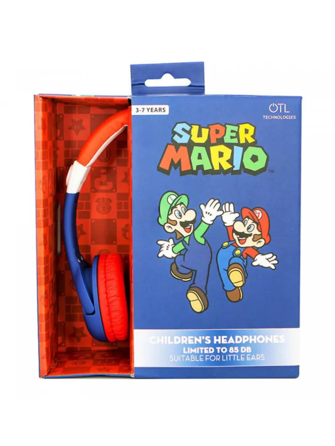 Super Mario kabelgebundene Kopfhörer für Kinder zwischen in Blau-Rot