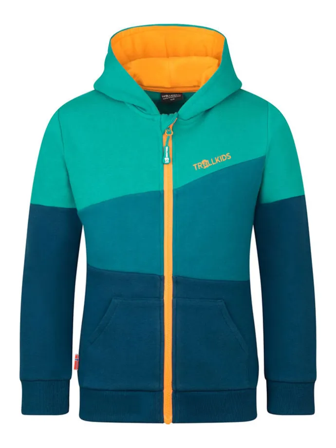 Sweatjacke "Alesund" in Hellblau/ Dunkelblau/ Orange