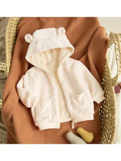 Sweatjacke in Creme