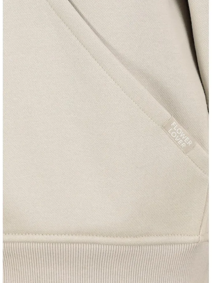 Sweatjacke in Creme