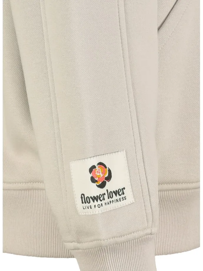 Sweatjacke in Creme