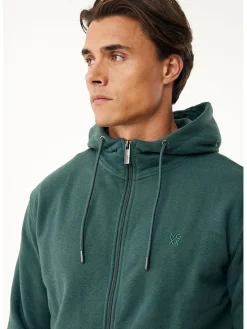 Sweatjacke in Dunkelgrün