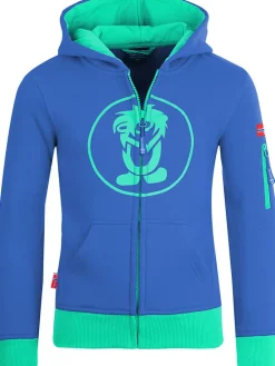 Sweatjacke "Sortland" in Blau/ Grün