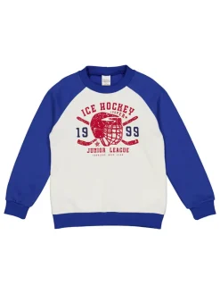 Sweatshirt "Ice hockey" in Blau/ Weiß