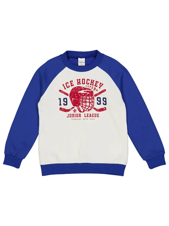Sweatshirt "Ice hockey" in Blau/ Weiß