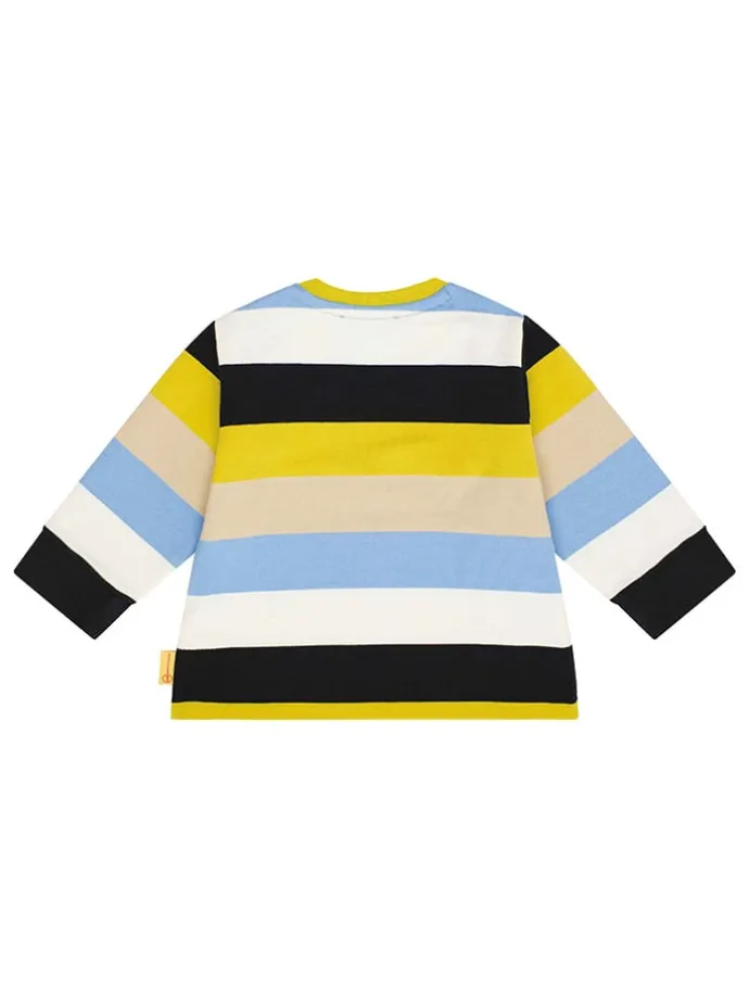Sweatshirt in Hellblau/ Gelb/ Creme