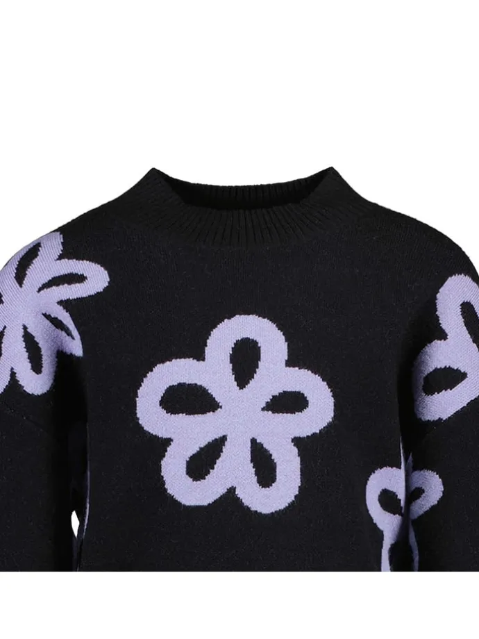 Sweatshirt in Schwarz/ Lila