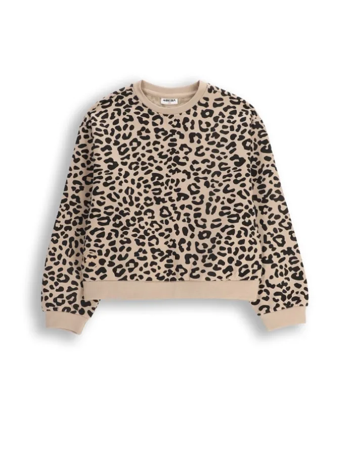 Sweatshirt ohne Reißverschluss in beige