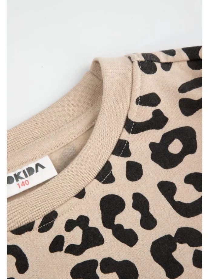 Sweatshirt ohne Reißverschluss in beige
