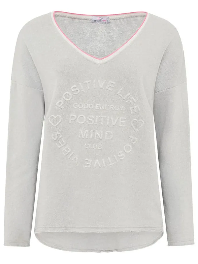Sweatshirt "Positive Mind" in Grau