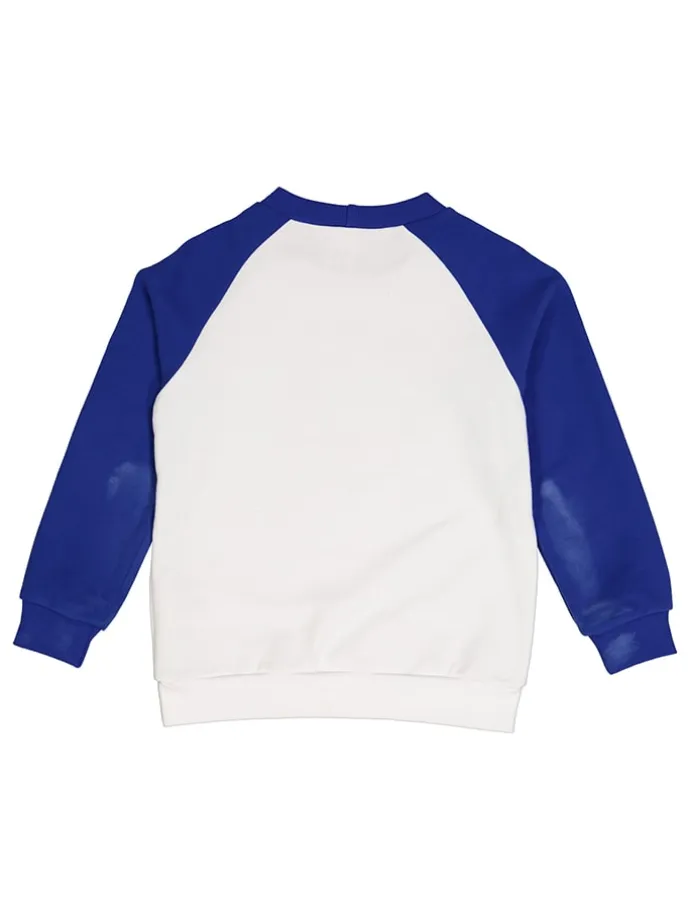 Sweatshirt "Racing" in Weiß/ Blau