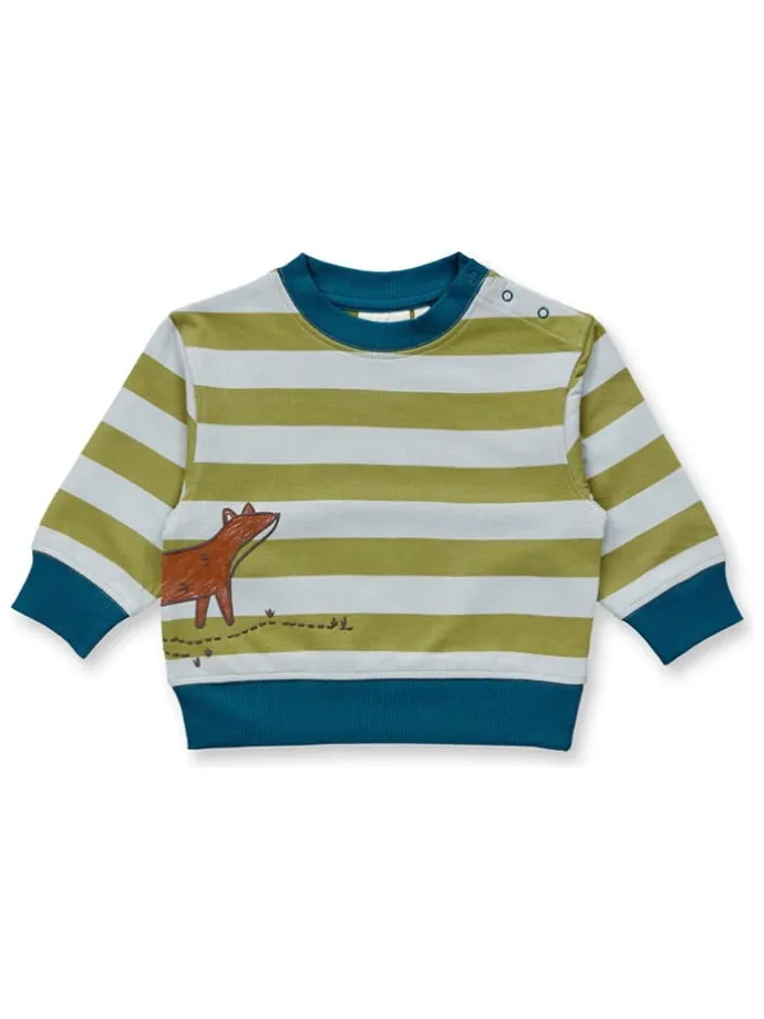 Sweatshirt "Siam" in Oliv/ Blau