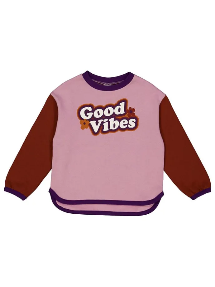 Sweatshirt "Vibes" in Rosa