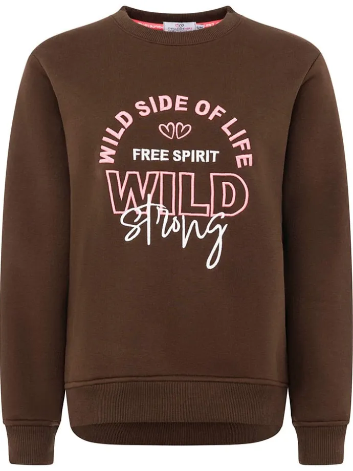 Sweatshirt "Wild Side" in Braun