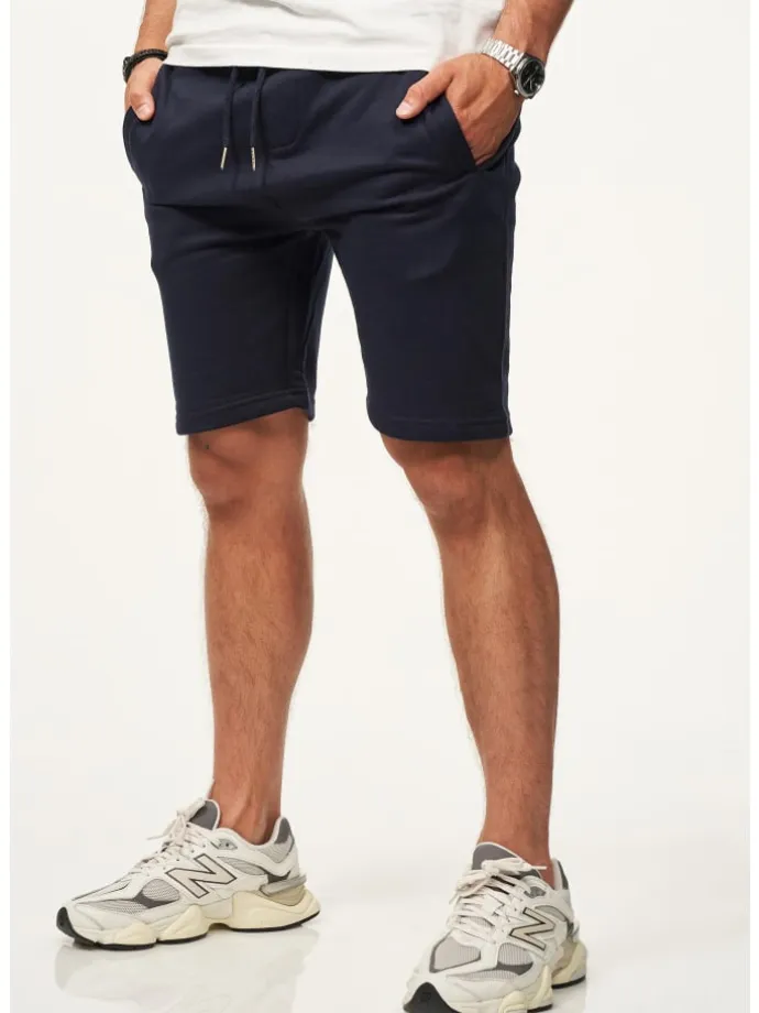 Sweatshorts - mit Gummibund Slim-Fit für Herren in Navy