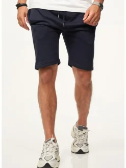 Sweatshorts - mit Gummibund Slim-Fit für Herren in Navy