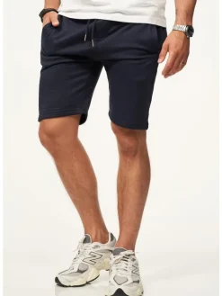 Sweatshorts - mit Gummibund Slim-Fit für Herren in Navy