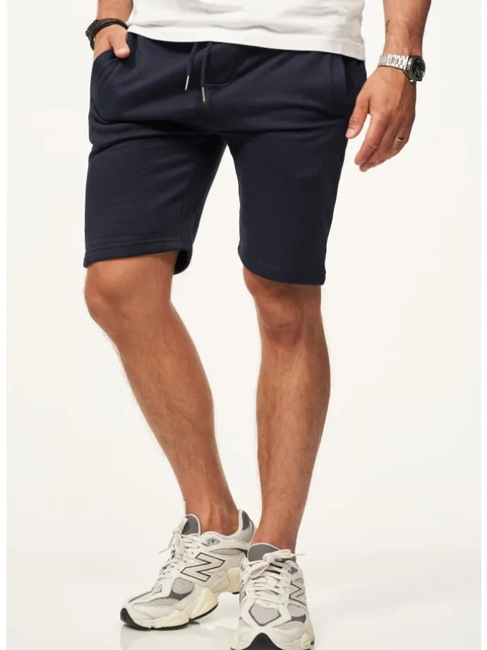 Sweatshorts - mit Gummibund Slim-Fit für Herren in Navy