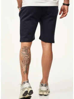 Sweatshorts - mit Gummibund Slim-Fit für Herren in Navy