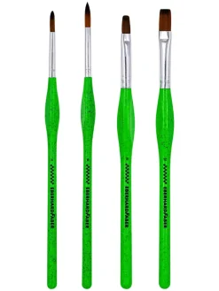 Synthetikpinsel "Green Winner - Mix" in Grün - 4 Stück