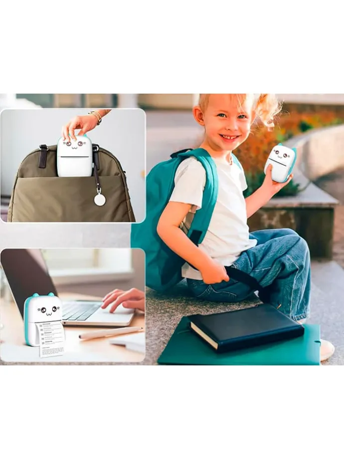 Taschenprinter "Cat" in Türkis/ Weiß - ab 6 Jahren
