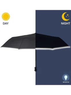 Taschenschirm "Reflective" in Schwarz - Ø 104 cm