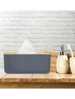 Taschentuchbox in Grau/Natur