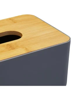 Taschentuchbox in Grau/Natur