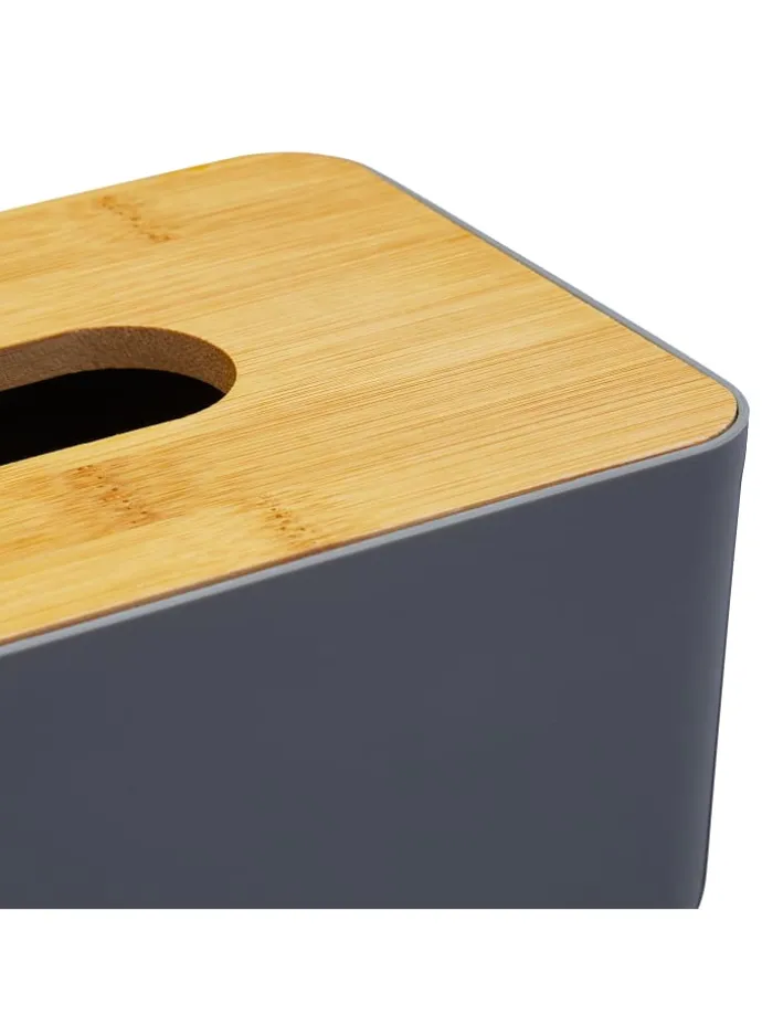 Taschentuchbox in Grau/Natur