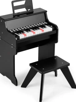 25-Tasten Keyboard mit Hocker ab 3 Jahren in Schwarz