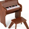 25-Tasten Keyboard mit Hocker ab 3 Jahren in Braun