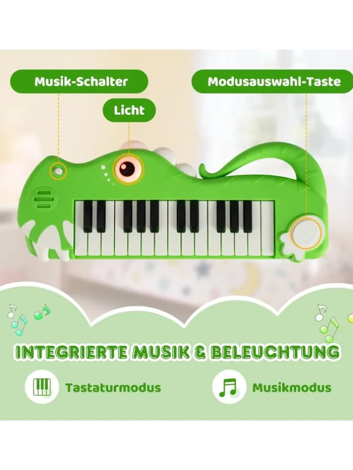25-Tasten Kinder Keyboard 0-3 Jahre in Grün
