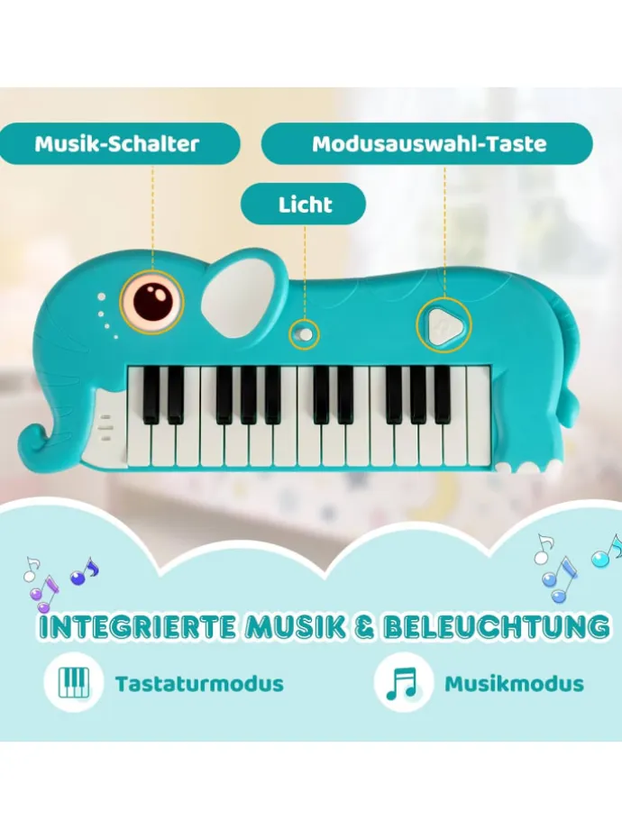 25-Tasten Kinder Keyboard 0-3 Jahre in Blau