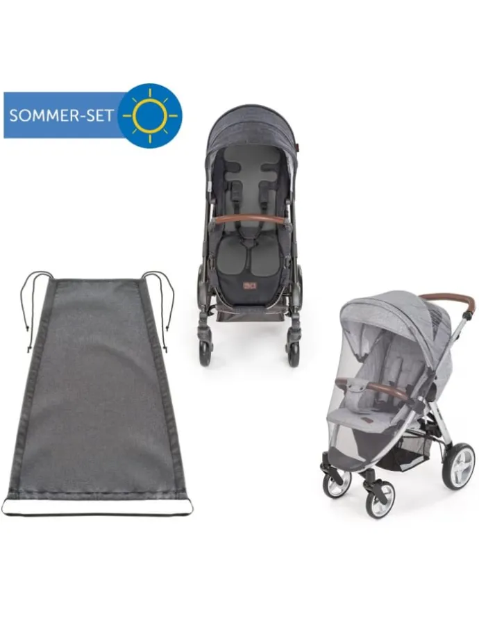 3-teiliges Komfort- und Schutz-Set für Buggy in grau