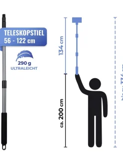 Teleskop-Fliesenwischer  in Schwarz/ Silber