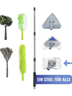 Teleskop-Fliesenwischer  in Schwarz/ Silber