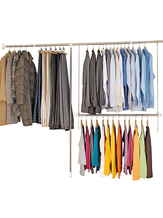Teleskop-Garderobe in Silber